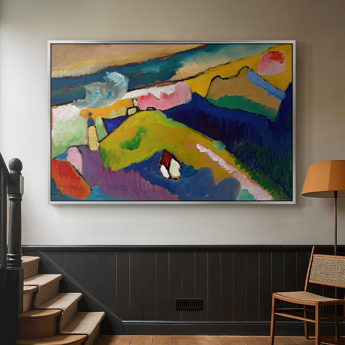 Murnau Mountain Landscape with Church, 1910 - Floater Framed Canvas Print
