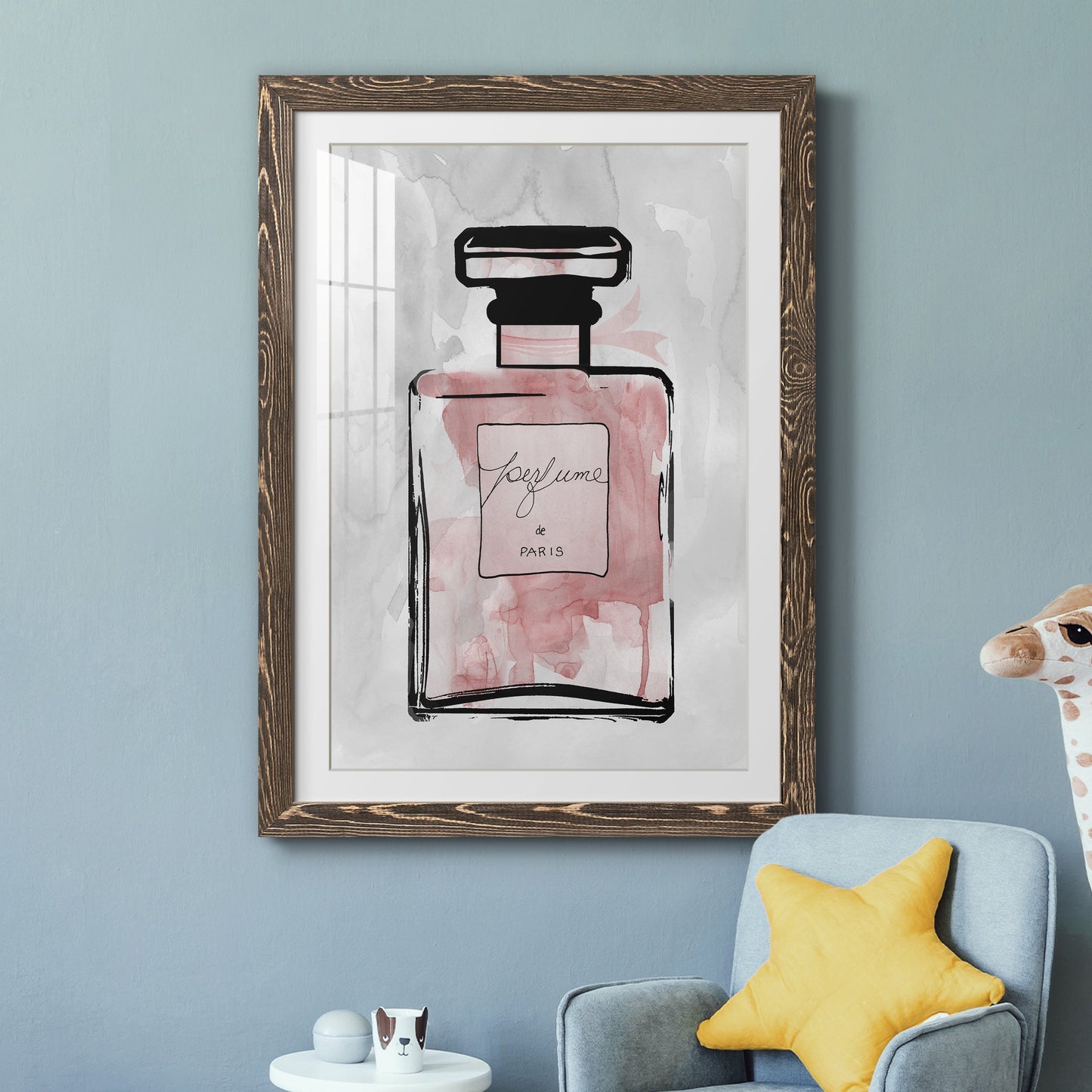 Blush Wash Perfume - Premium Framed Print - Distressed Barnwood Frame - Ready to Hang