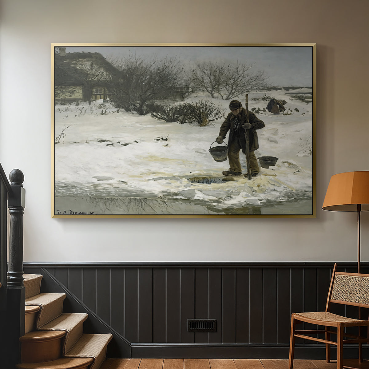 Tøsne, 1895 - Floater Framed Canvas Print