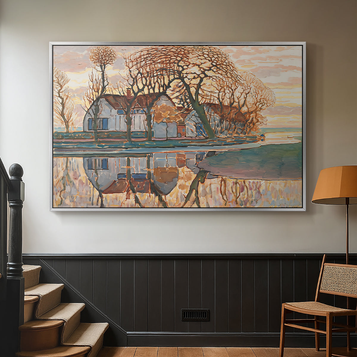 Farm near Duivendrecht, c. 1916 - Floater Framed Canvas Print