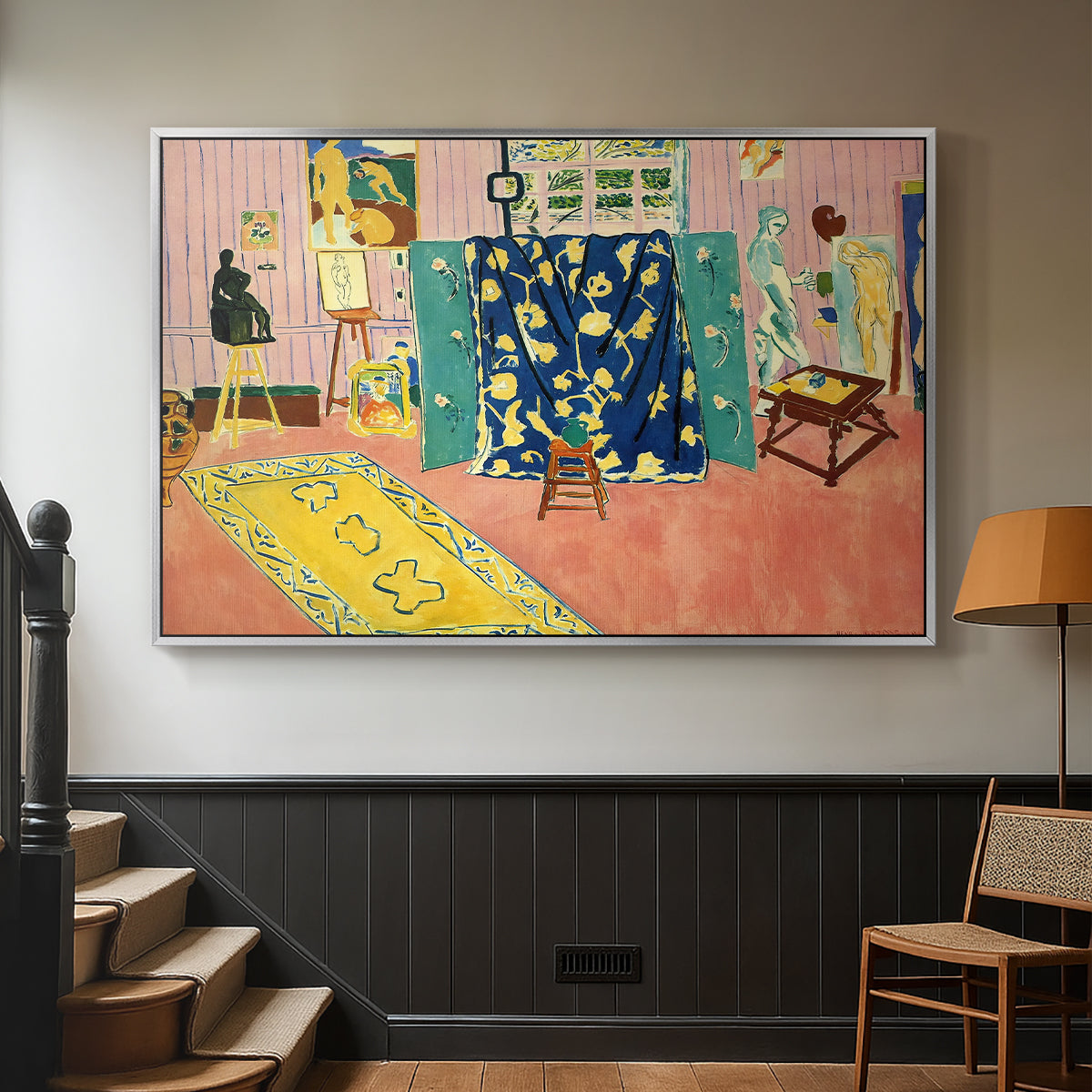 The Pink Studio (L'Atelier Rose), 1911 - Floater Framed Canvas Print