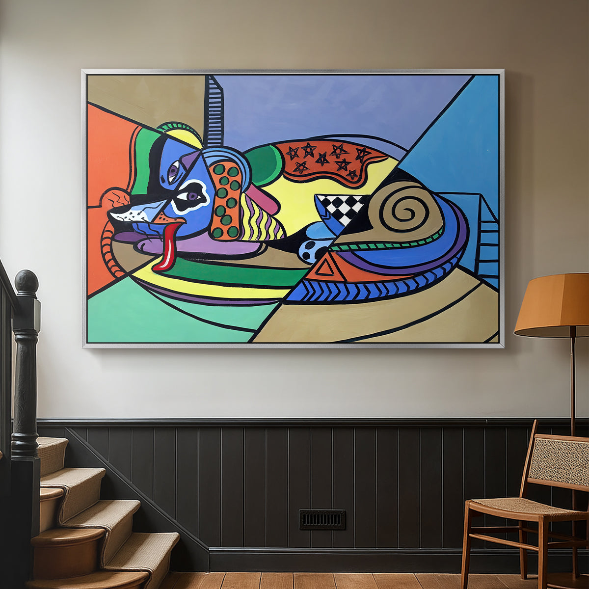 A Dog Named Picasso - Floater Framed Canvas Print