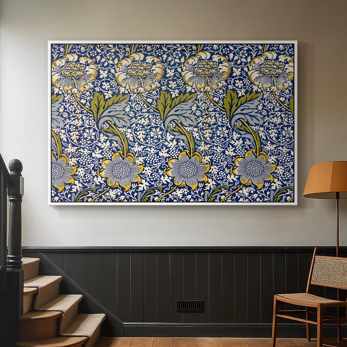 Kennet - Indigo/Gold, 1883 - Floater Framed Canvas Print