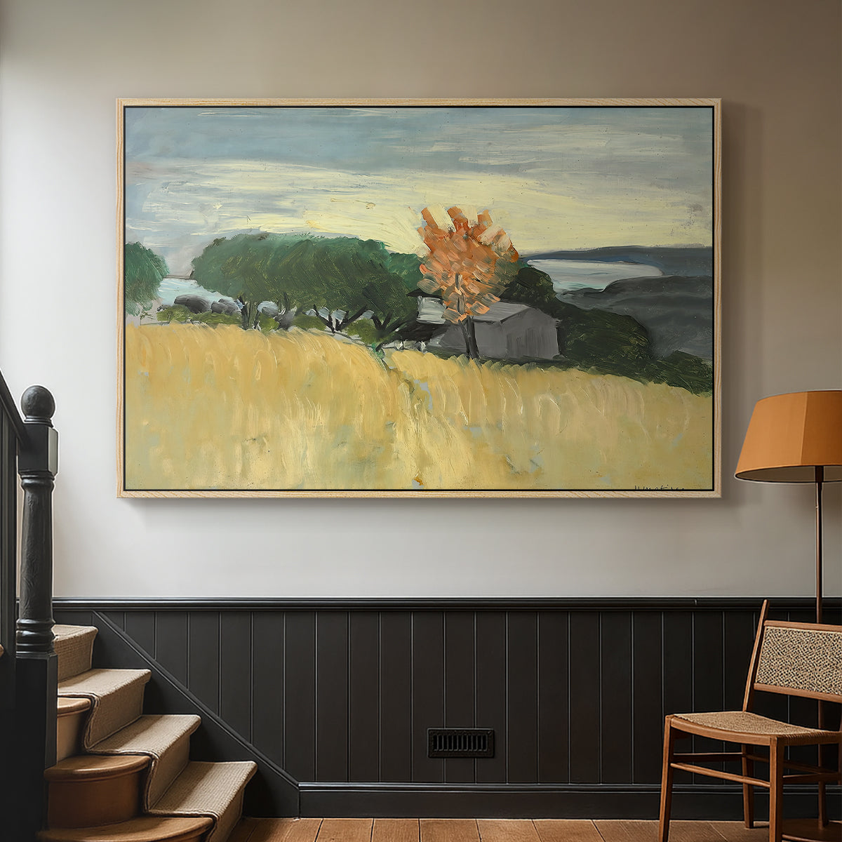 Fields of Wheat in Cagnes, 1918 - Floater Framed Canvas Print