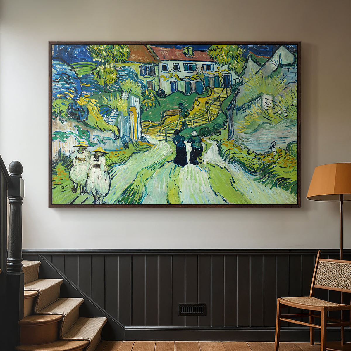 Stairway at Auvers, 1890 - Floater Framed Canvas Print