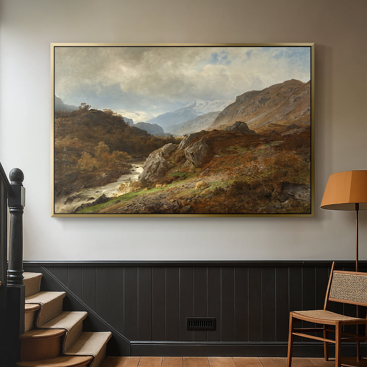 Mountain Landscape, 1864 - Floater Framed Canvas Print