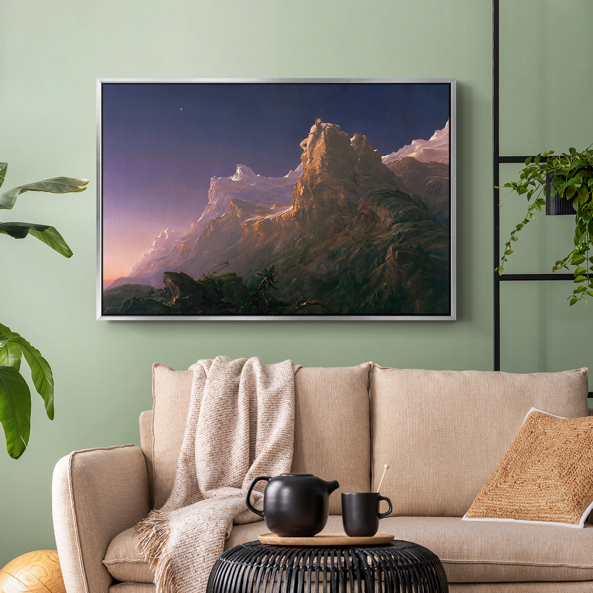 Prometheus Bound, 1847 - Floater Framed Canvas Print