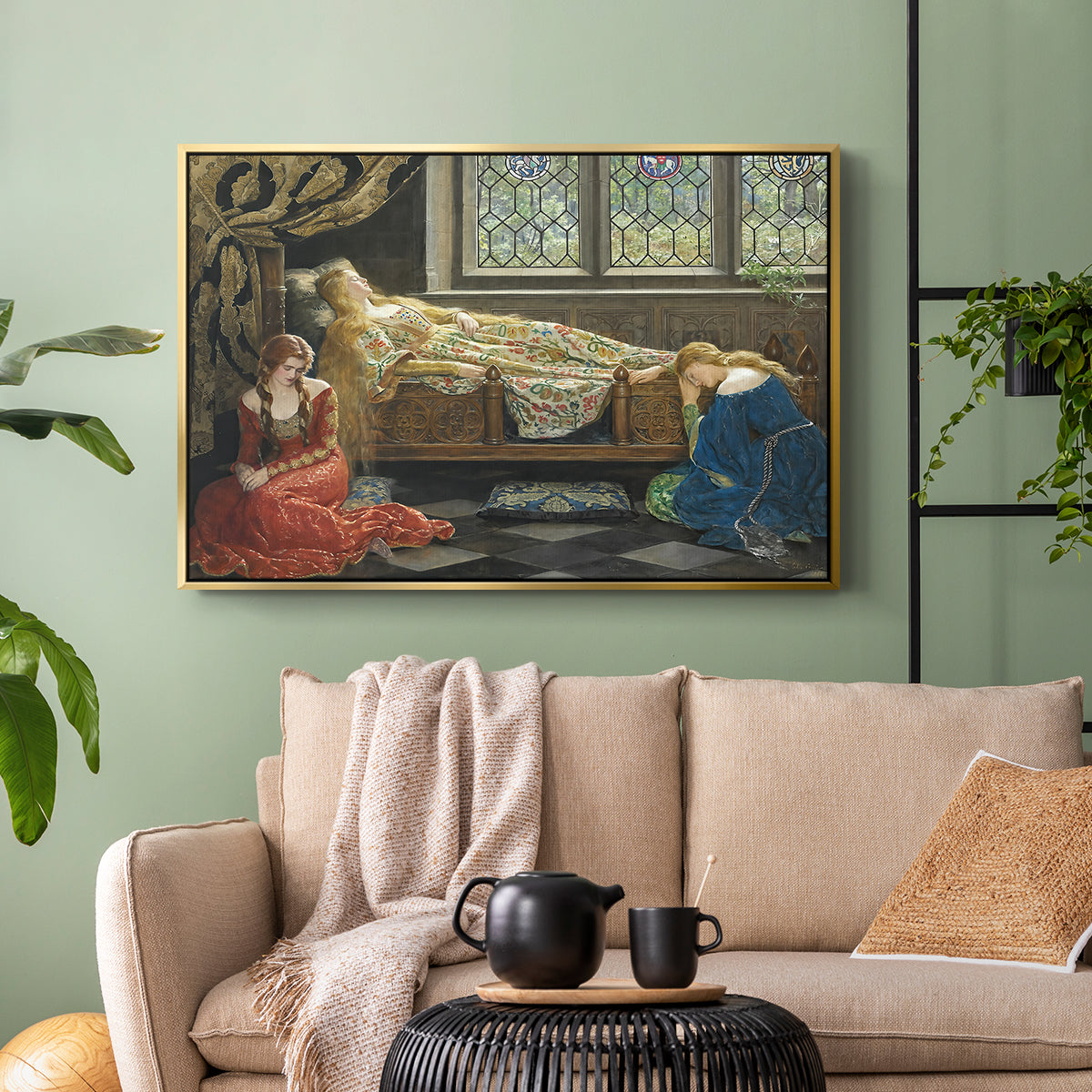 The Sleeping Beauty, 1921 - Floater Framed Canvas Print