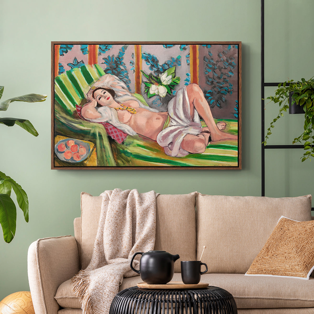 Odalisque Couchée Aux Magnolias, c. 1923 - Floater Framed Canvas Print