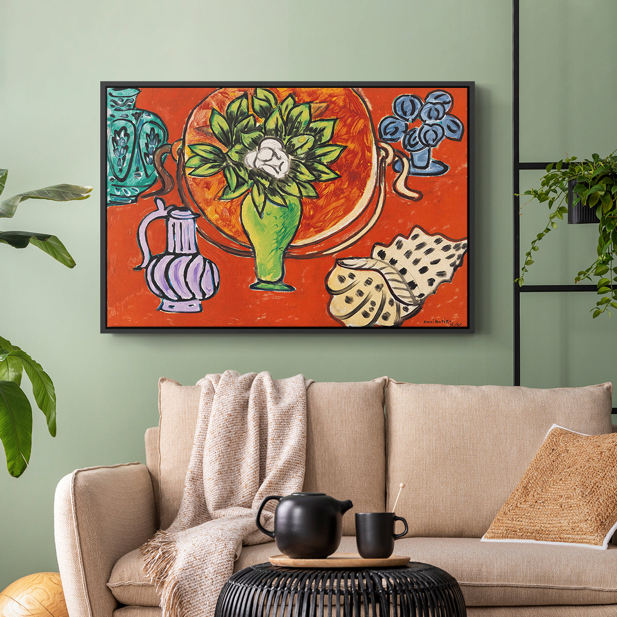 Still Life with a Magnolia (Nature morte au magnolia), 1941 - Floater Framed Canvas Print