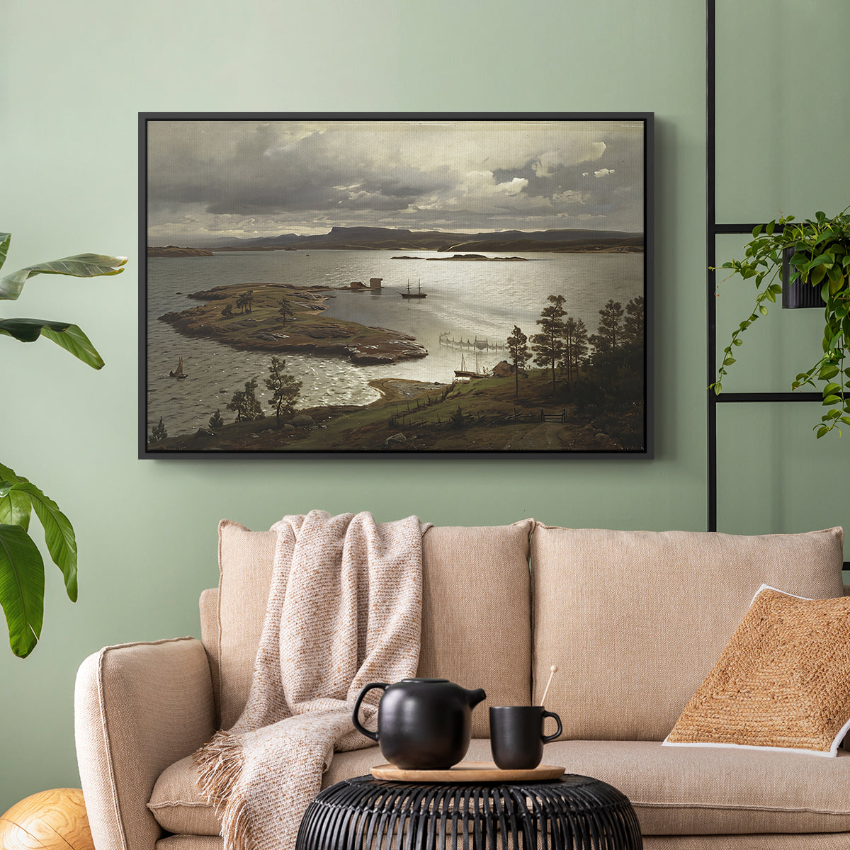 The Fjord at Sandviken (Sandviksfjorden), 1879 - Floater Framed Canvas Print