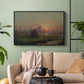 Haystack at Sunset, 1880 - Floater Framed Canvas Print