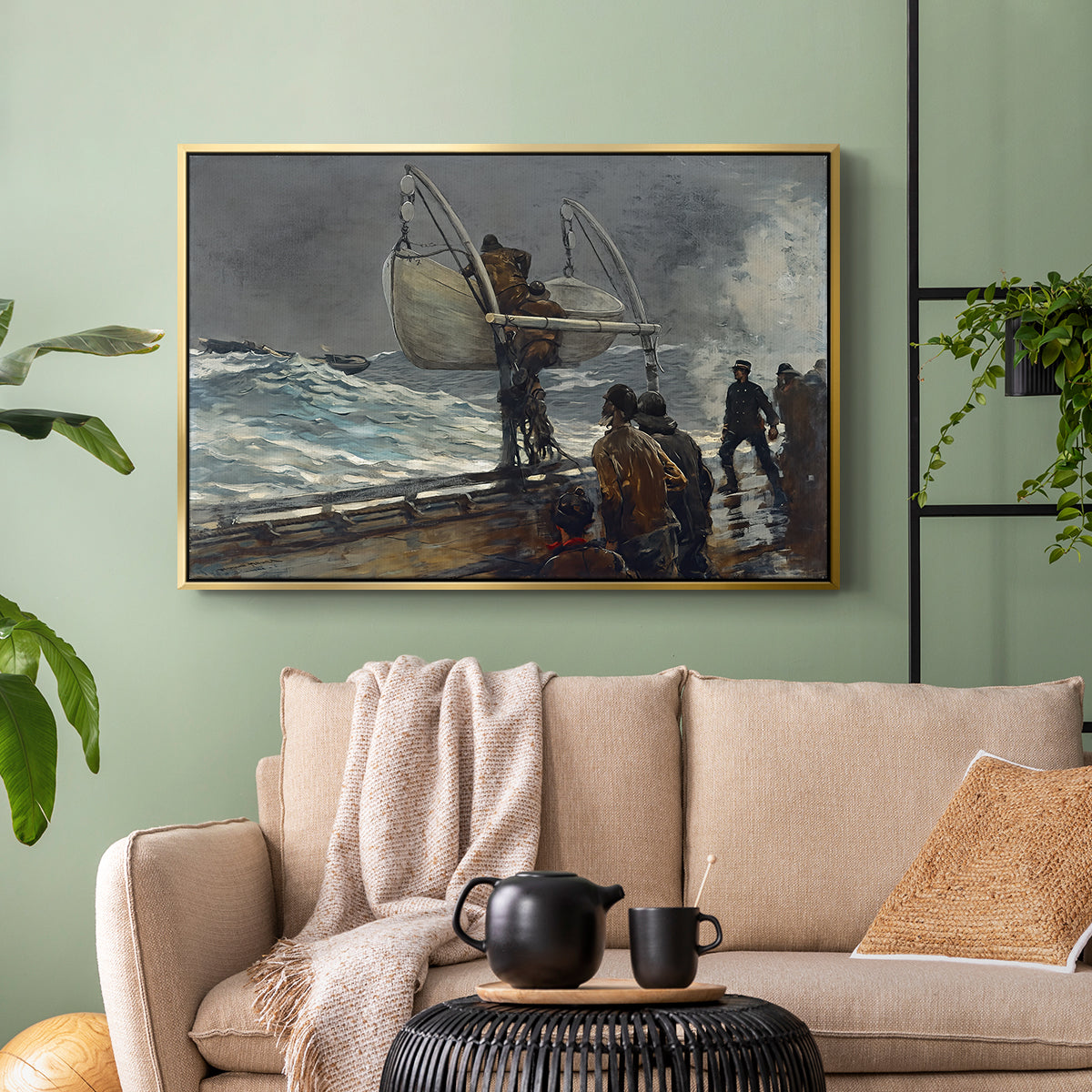 The Signal of Distress, c. 1896 - Floater Framed Canvas Print