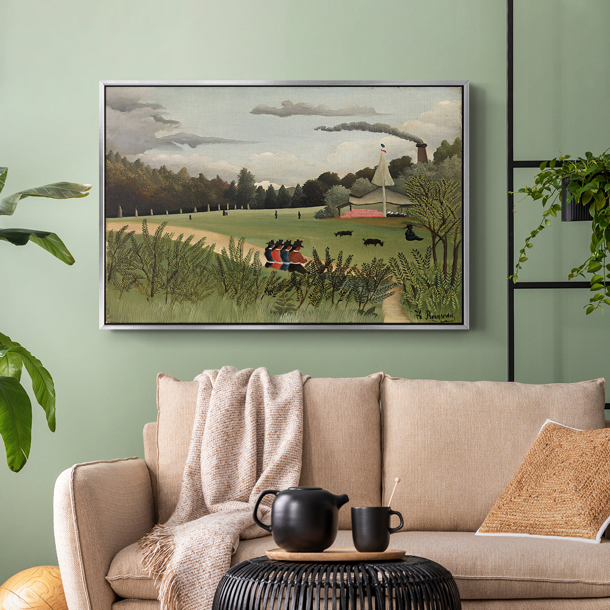 The Chair Factory at Alfortville, 1897 - Floater Framed Canvas Print