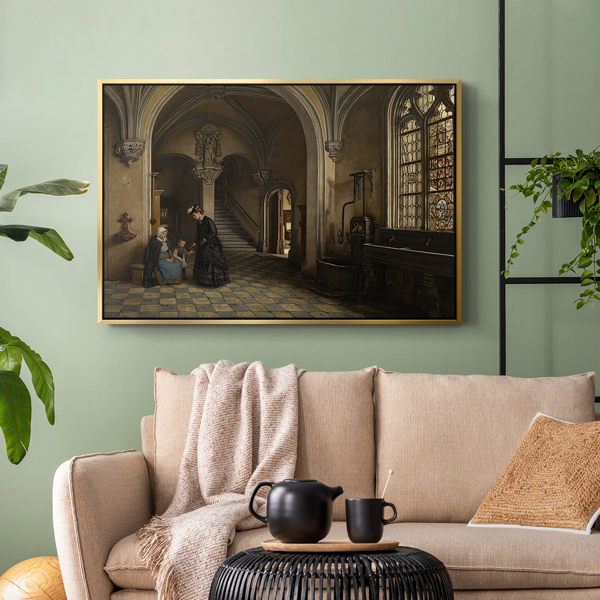 Interior of the Church of Saint Paul in Antwerp, c. 1865-1869 - Floater Framed Canvas Print