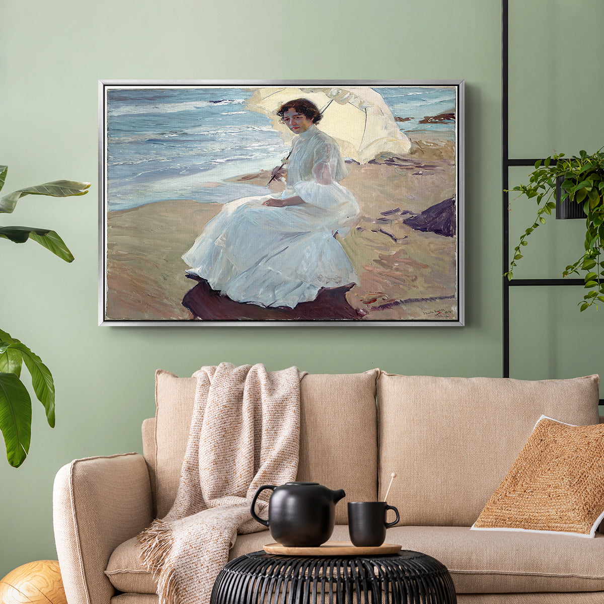 Clotilde on the Beach, 1904 - Floater Framed Canvas Print