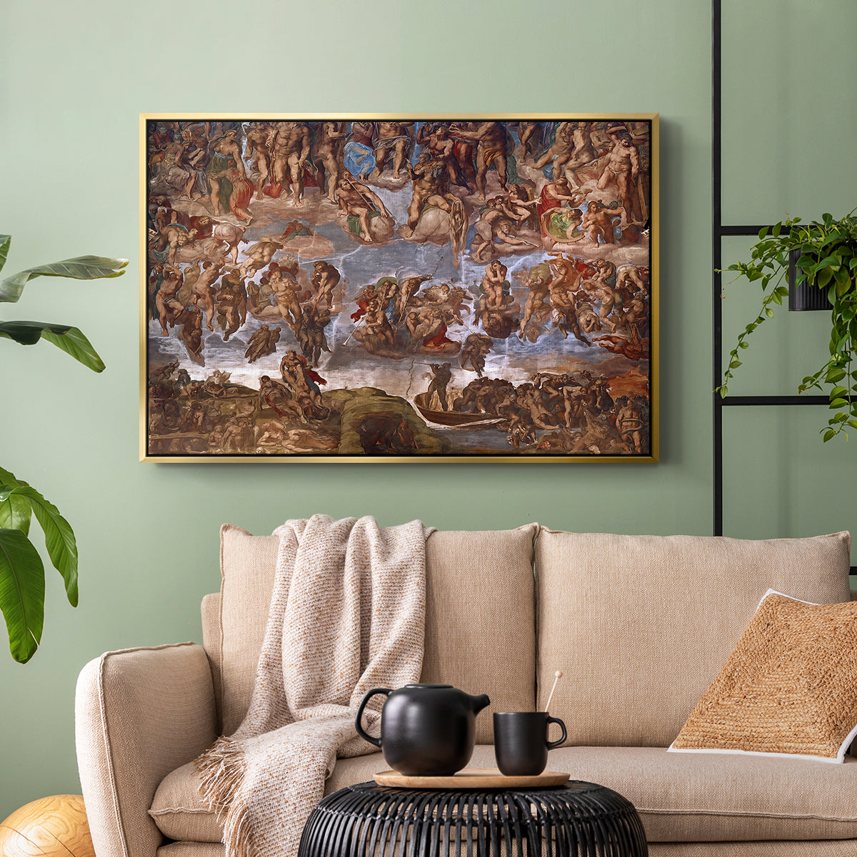 The Last Judgment (Charon's Boat and the Damned), 1536-1541 - Floater Framed Canvas Print