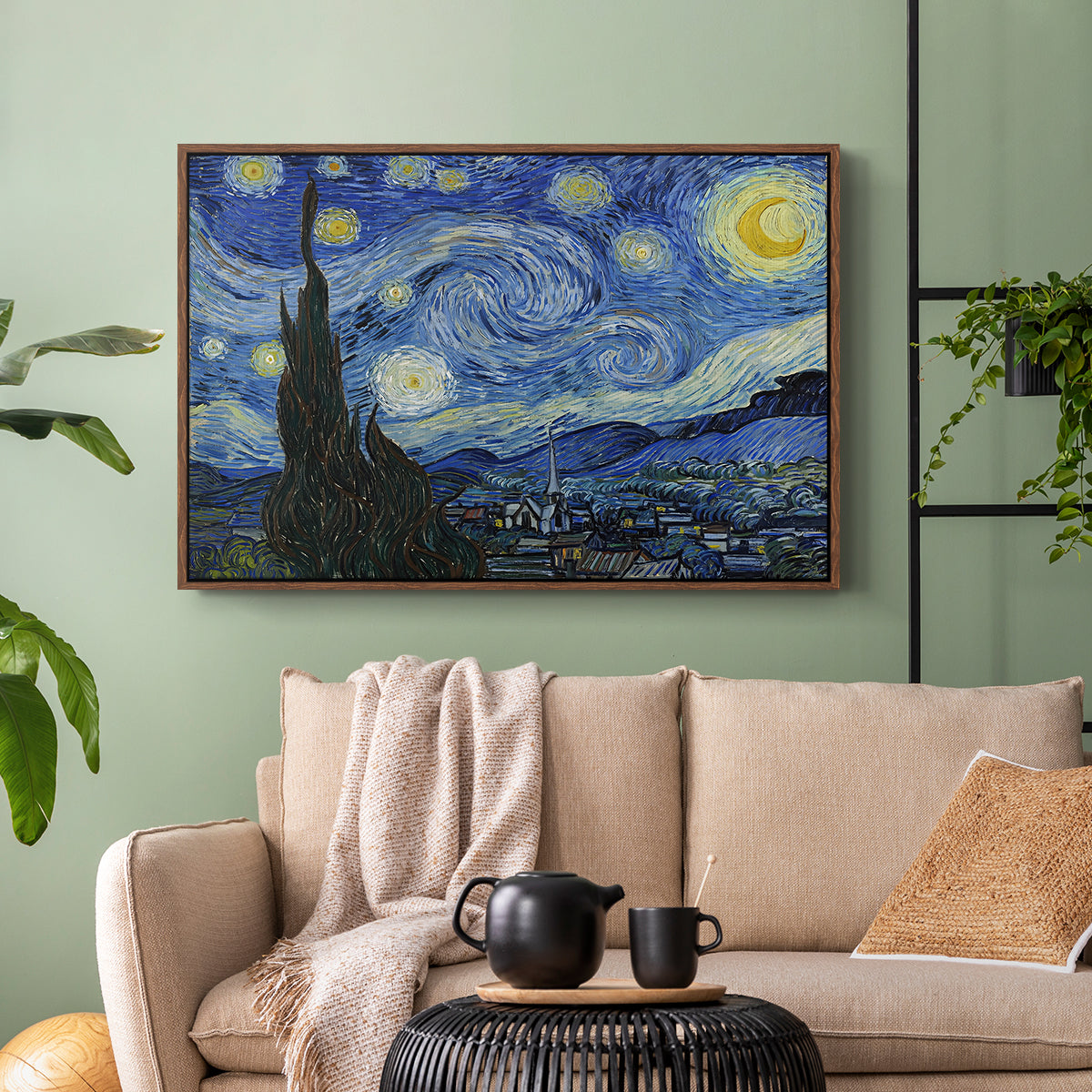 The Starry Night, 1889 - Floater Framed Canvas Print