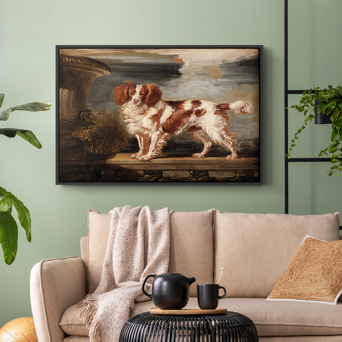Portrait of Dash, a Favourite Spaniel, Property of Lady Frances Vane-Tempest, 1819 - Floater Framed Canvas Print