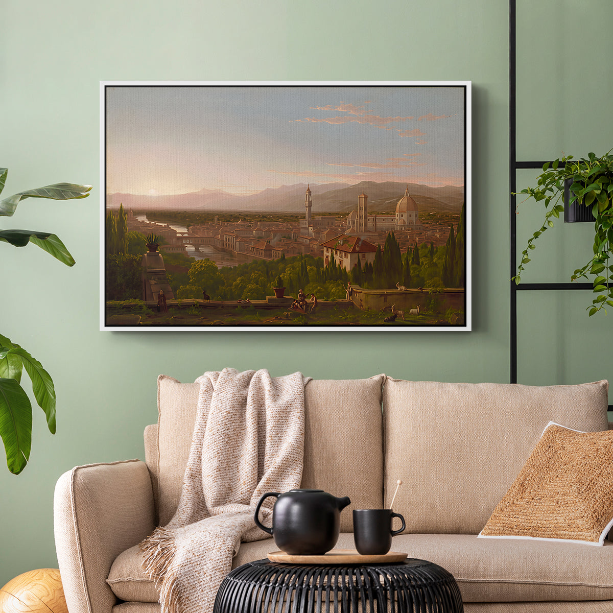 View of Florence from San Miniato, 1837 - Floater Framed Canvas Print