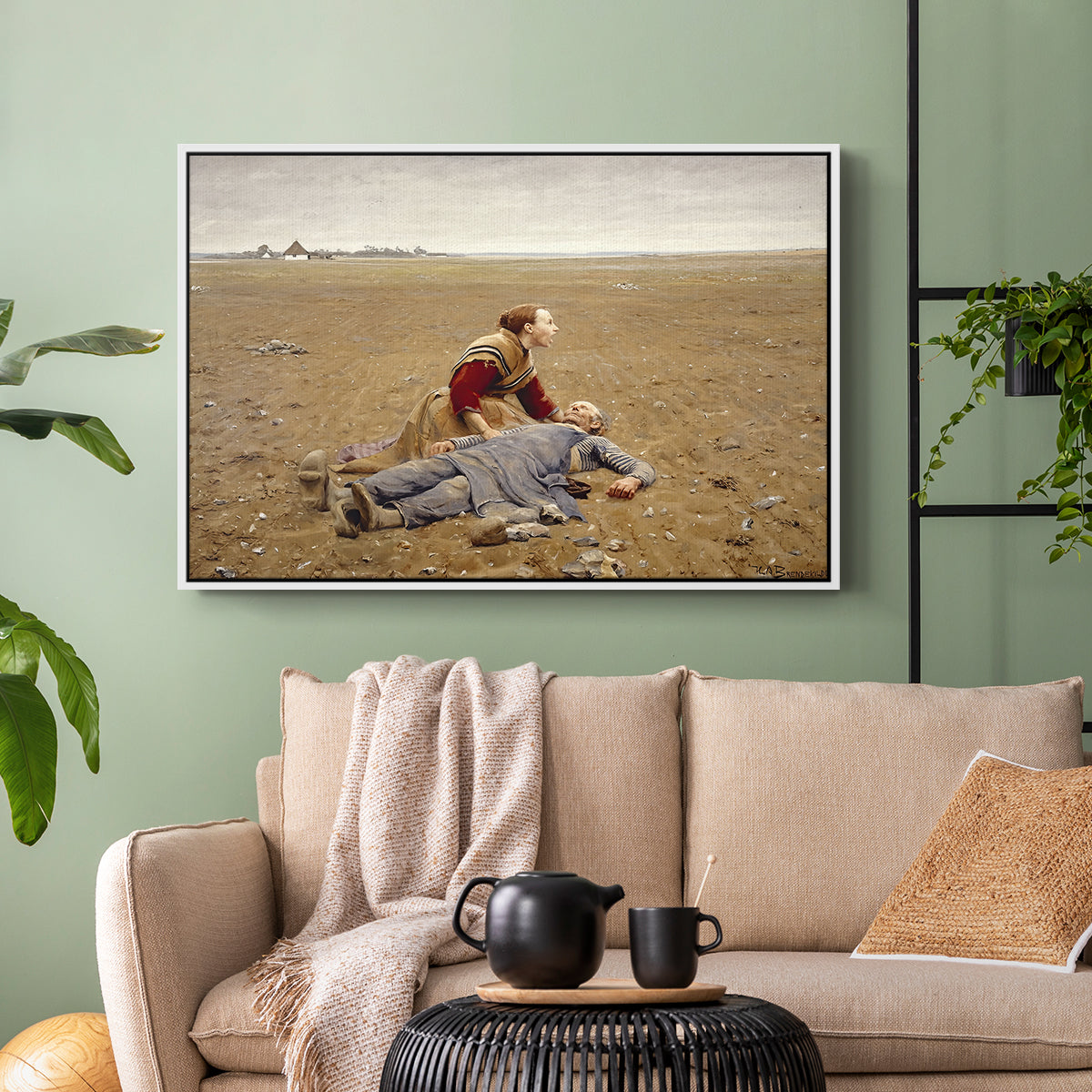 Worn Out (Udslidt), 1889 - Floater Framed Canvas Print