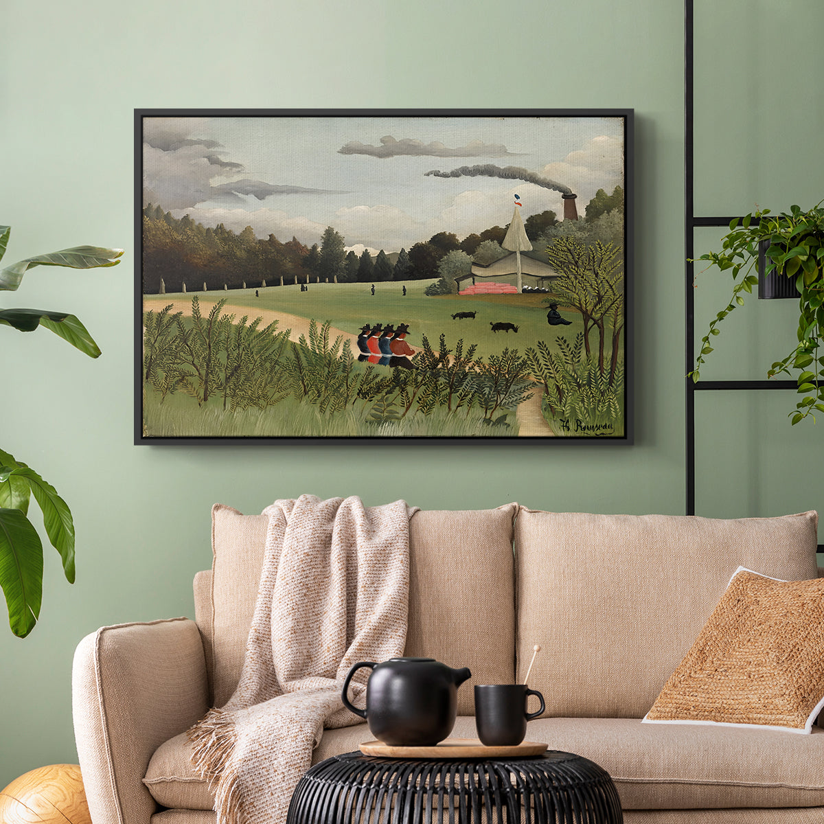 The Chair Factory at Alfortville, 1897 - Floater Framed Canvas Print
