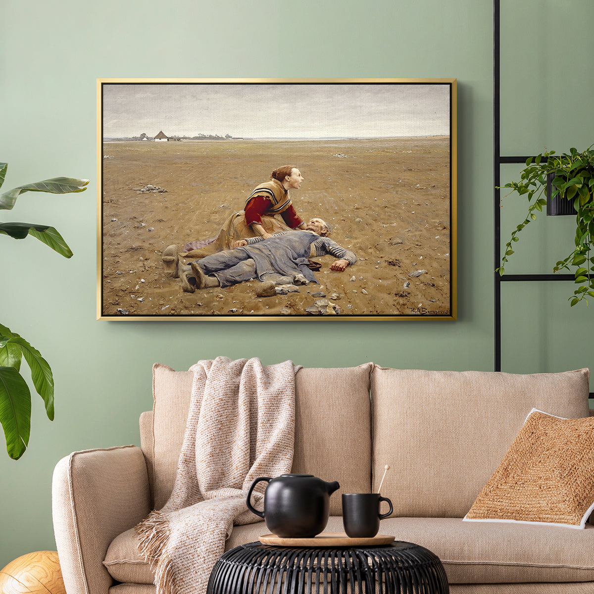 Worn Out (Udslidt), 1889 - Floater Framed Canvas Print