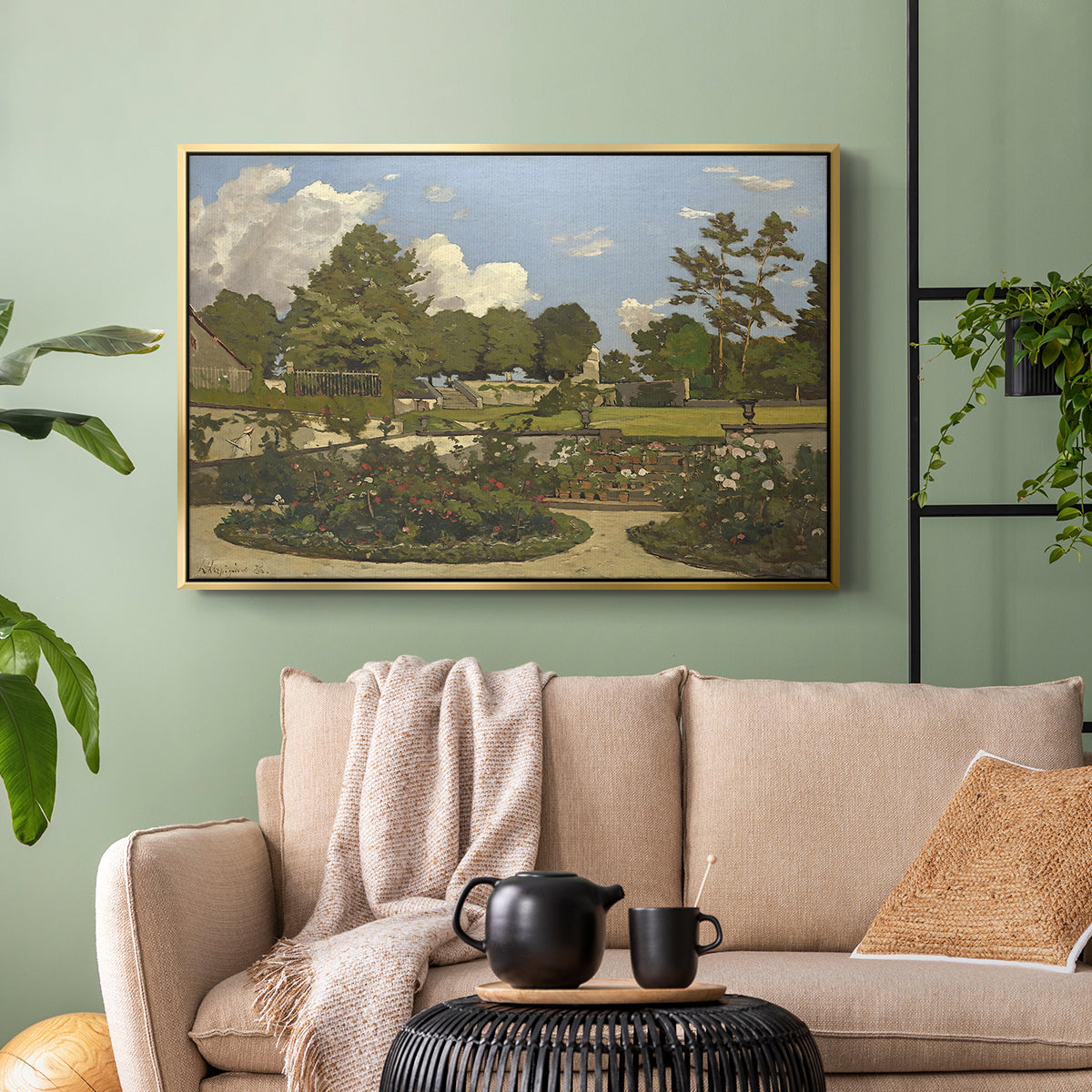 The Painter's Garden at Saint-Privé, 1886 - Floater Framed Canvas Print