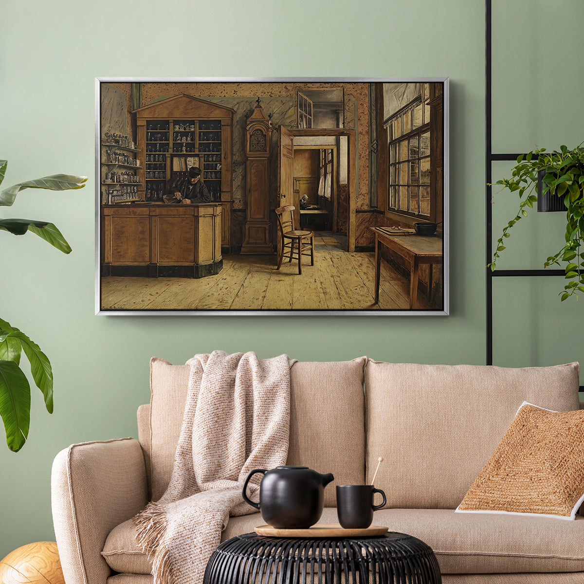 The Old Inn 'Het Loodshuis' in Antwerp, 1877 - Floater Framed Canvas Print