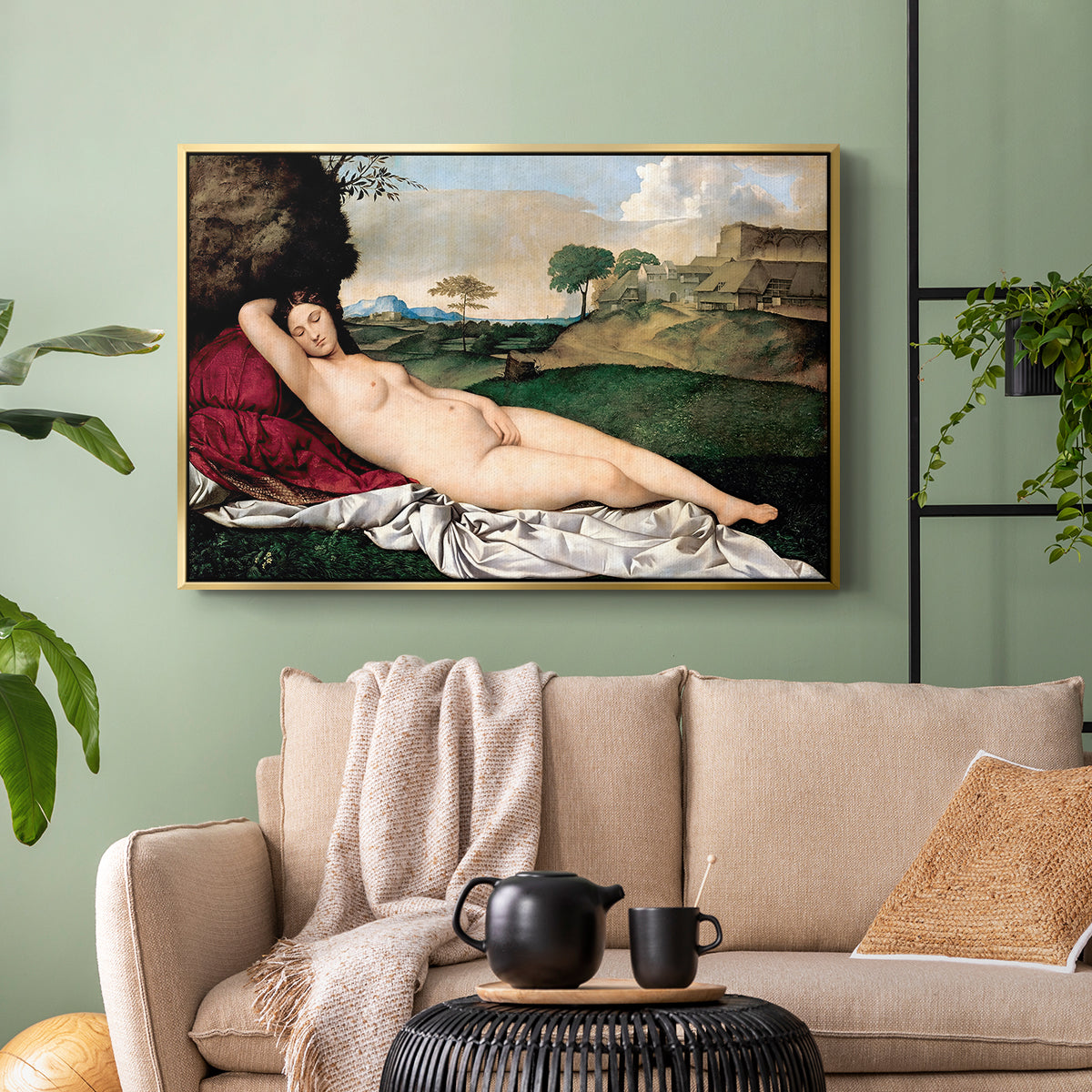 Sleeping Venus, c. 1510 - Floater Framed Canvas Print