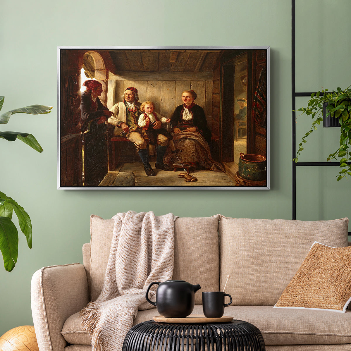 Neighbors (Naboer), 1855 - Floater Framed Canvas Print