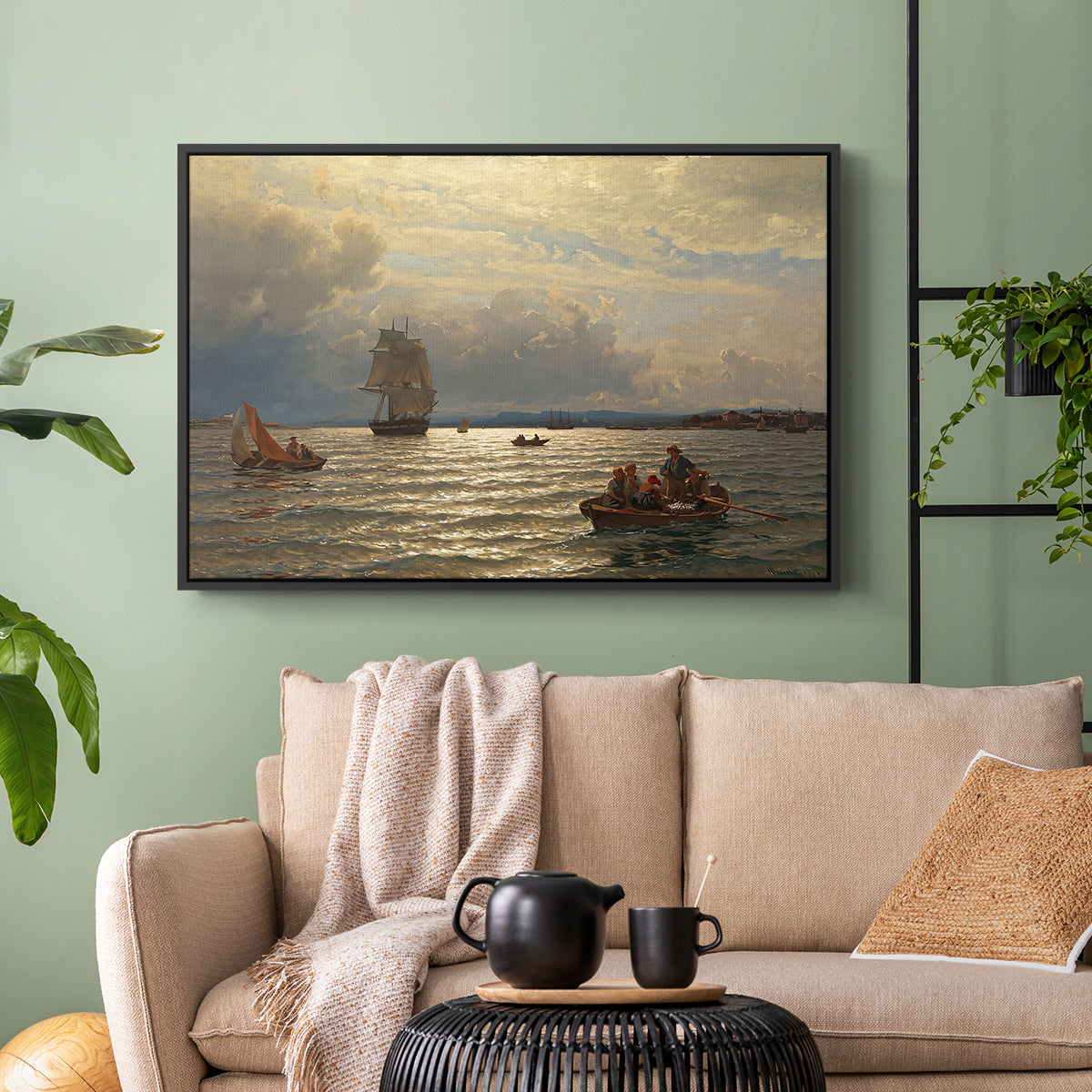 From the Inlet of Oslo, 1874 - Floater Framed Canvas Print