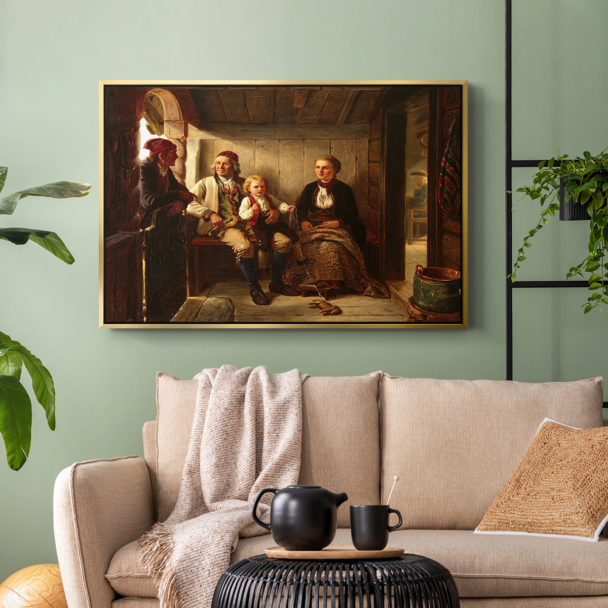 Neighbors (Naboer), 1855 - Floater Framed Canvas Print