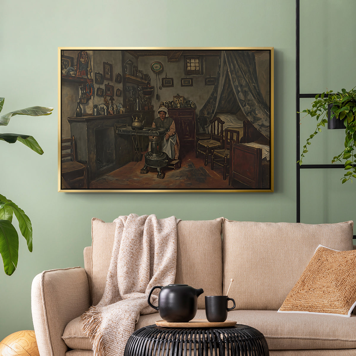Interior, c. 1865-1870 - Floater Framed Canvas Print