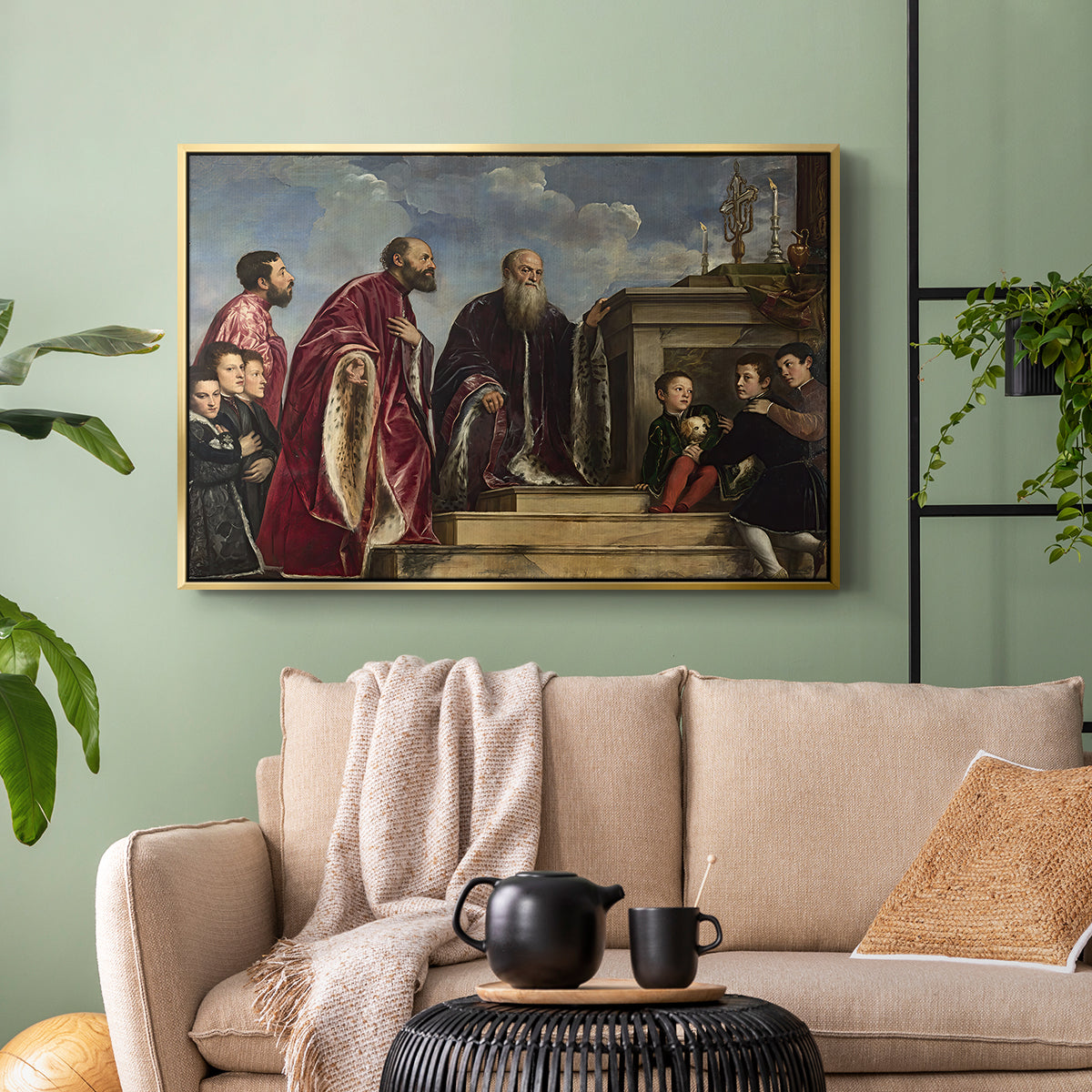 The Vendramin Family Venerating a Relic of the True Cross, c. 1540-1545 - Floater Framed Canvas Print