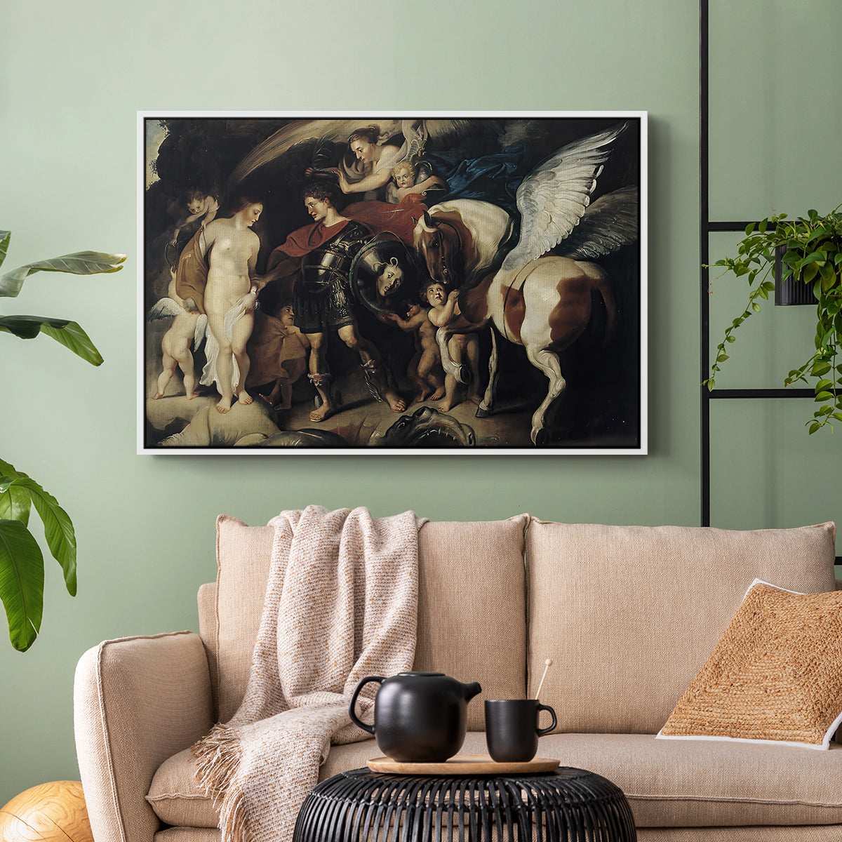 Perseus and Andromeda, c. 1620 - Floater Framed Canvas Print