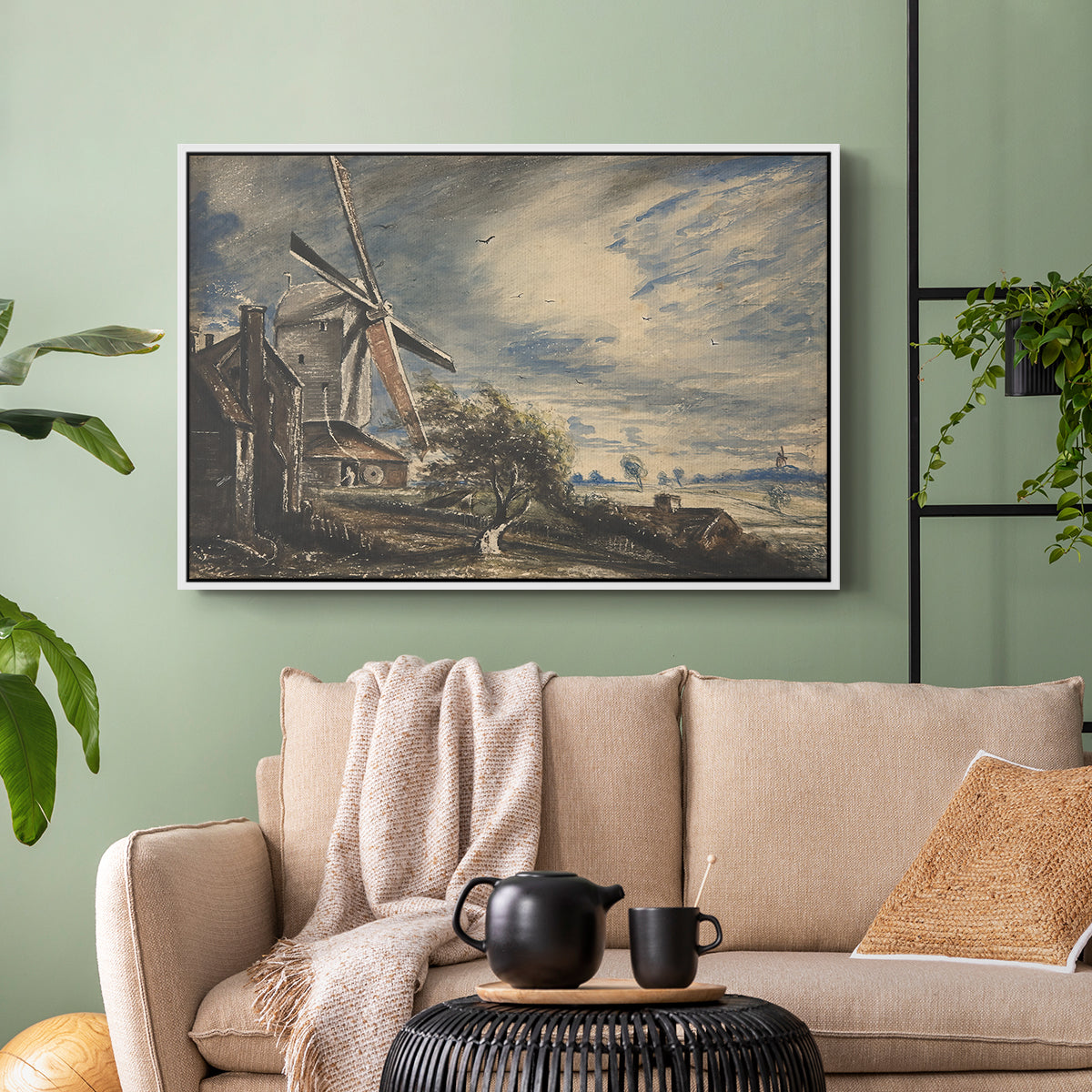 A Mill Near Colchester, c. 1833 - Floater Framed Canvas Print