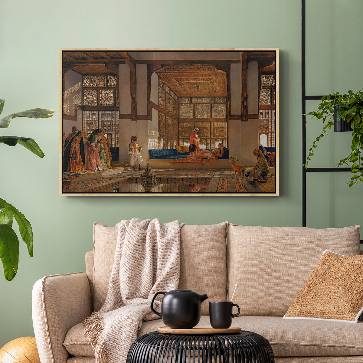 A Lady Receiving Visitors (The Reception), 1873 - Floater Framed Canvas Print
