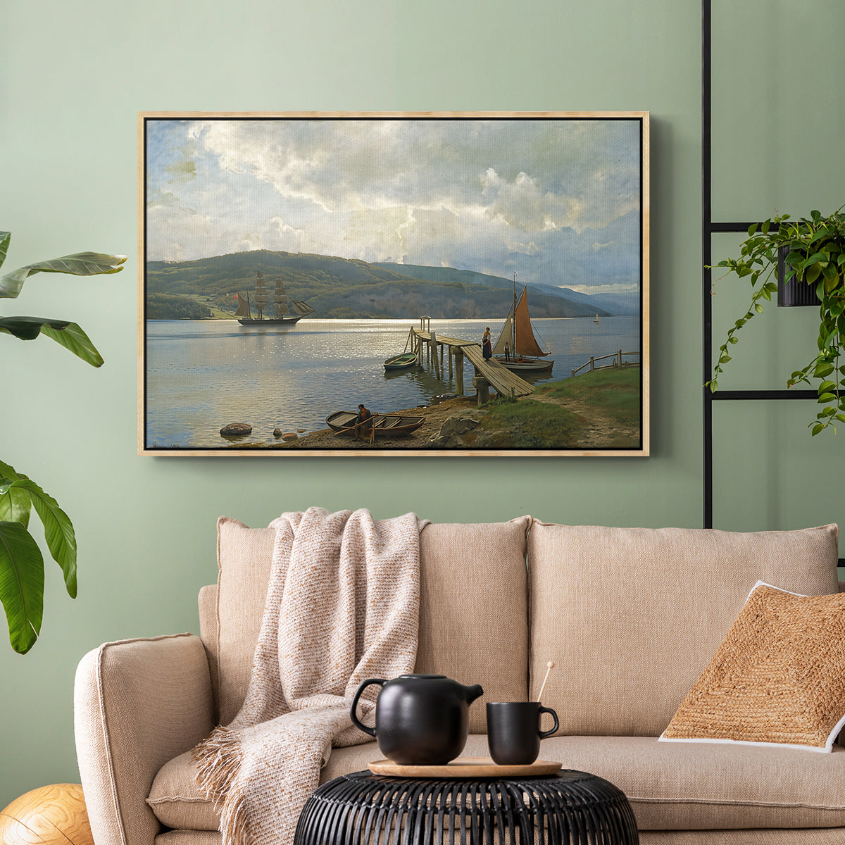 The Jetty at Feste near Moss, 1898 - Floater Framed Canvas Print