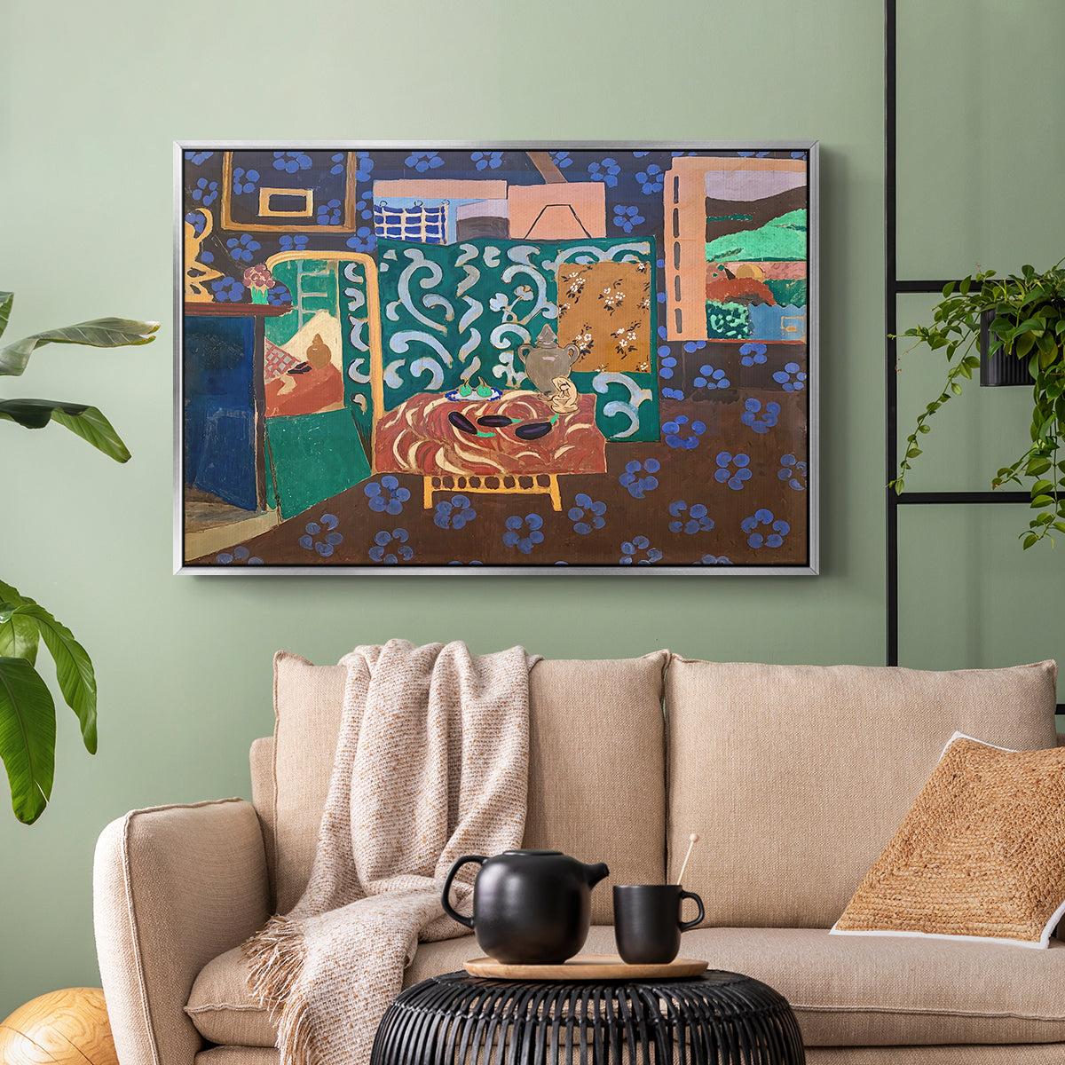 Interior with Aubergines, 1911 - Floater Framed Canvas Print