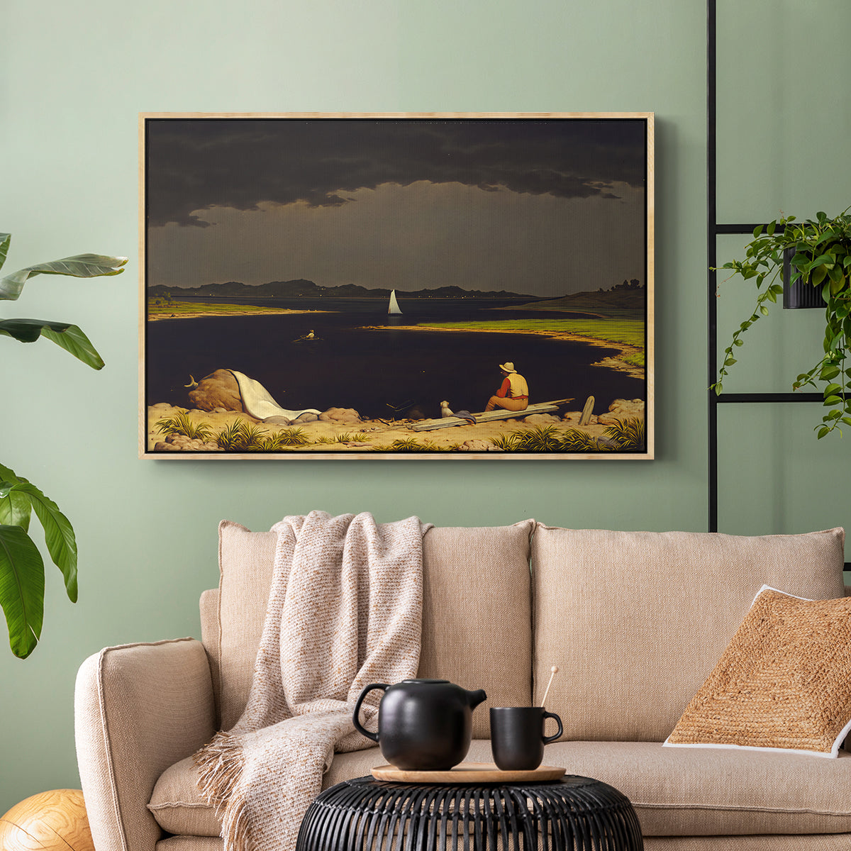 Approaching Thunder Storm, 1859 - Floater Framed Canvas Print