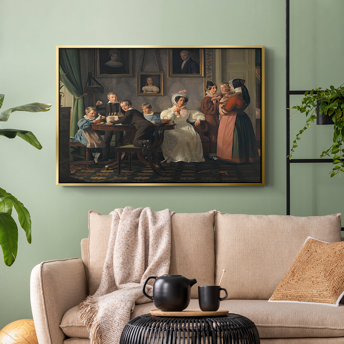The Waagepetersen Family, 1836 - Floater Framed Canvas Print