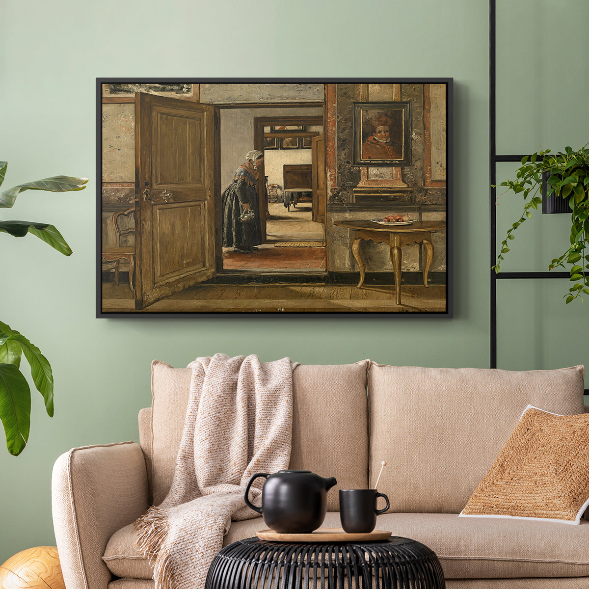 Interior of the Terninck Institution in Antwerp, 1884 - Floater Framed Canvas Print