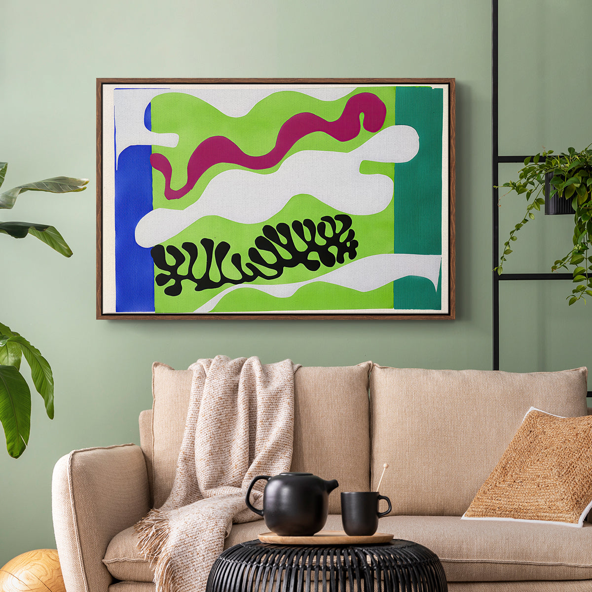 The Lagoon (Le lagon), from Jazz, 1947 - Floater Framed Canvas Print