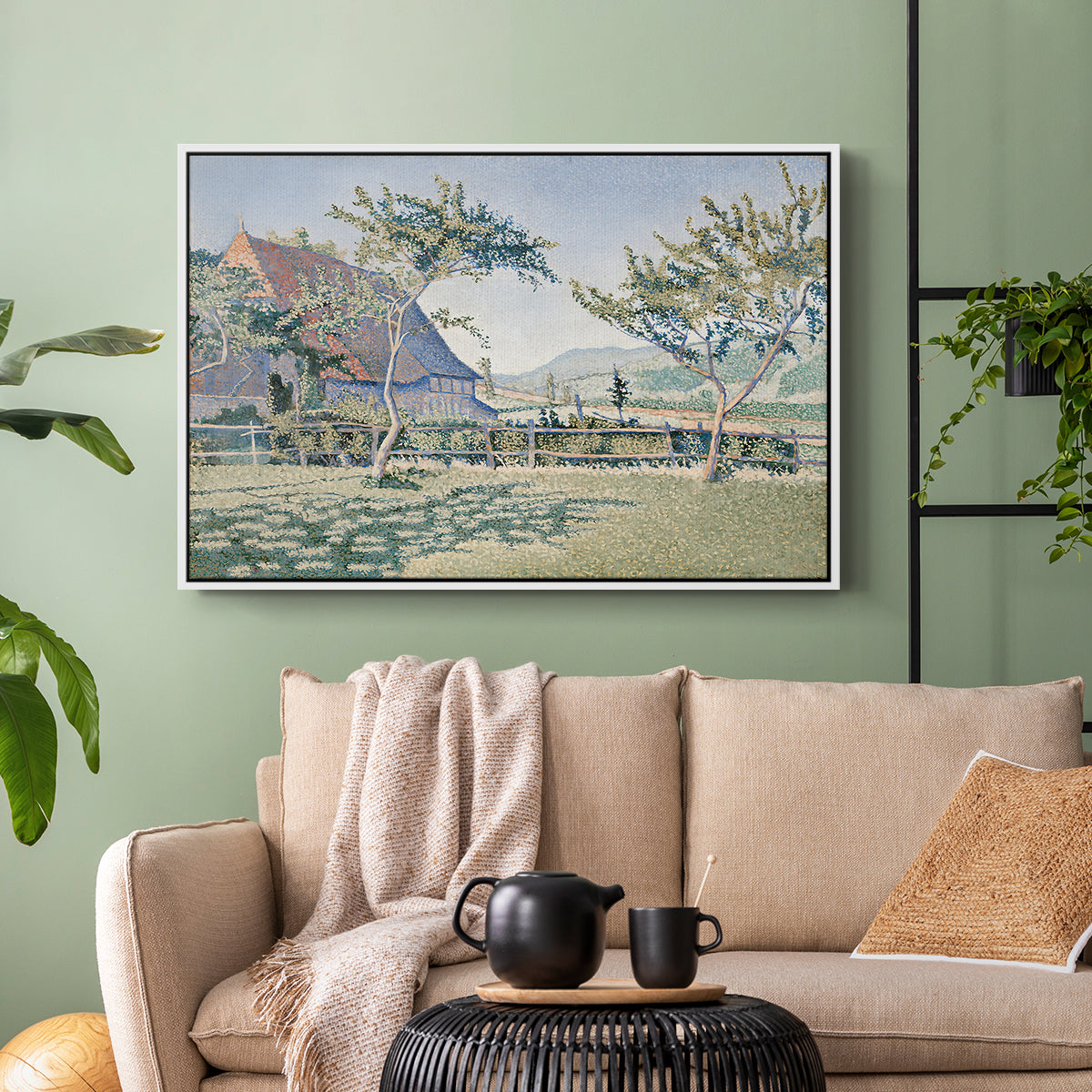 Comblat-le-Château, the Meadow, Opus 161, 1887 - Floater Framed Canvas Print