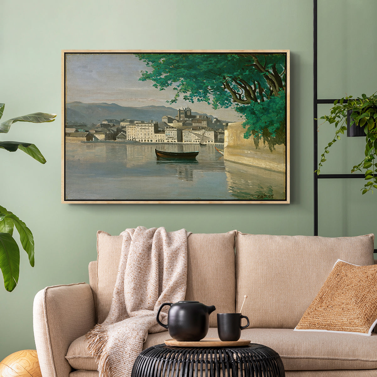 Geneva View of Part of the City, c. 1834-1835 - Floater Framed Canvas Print