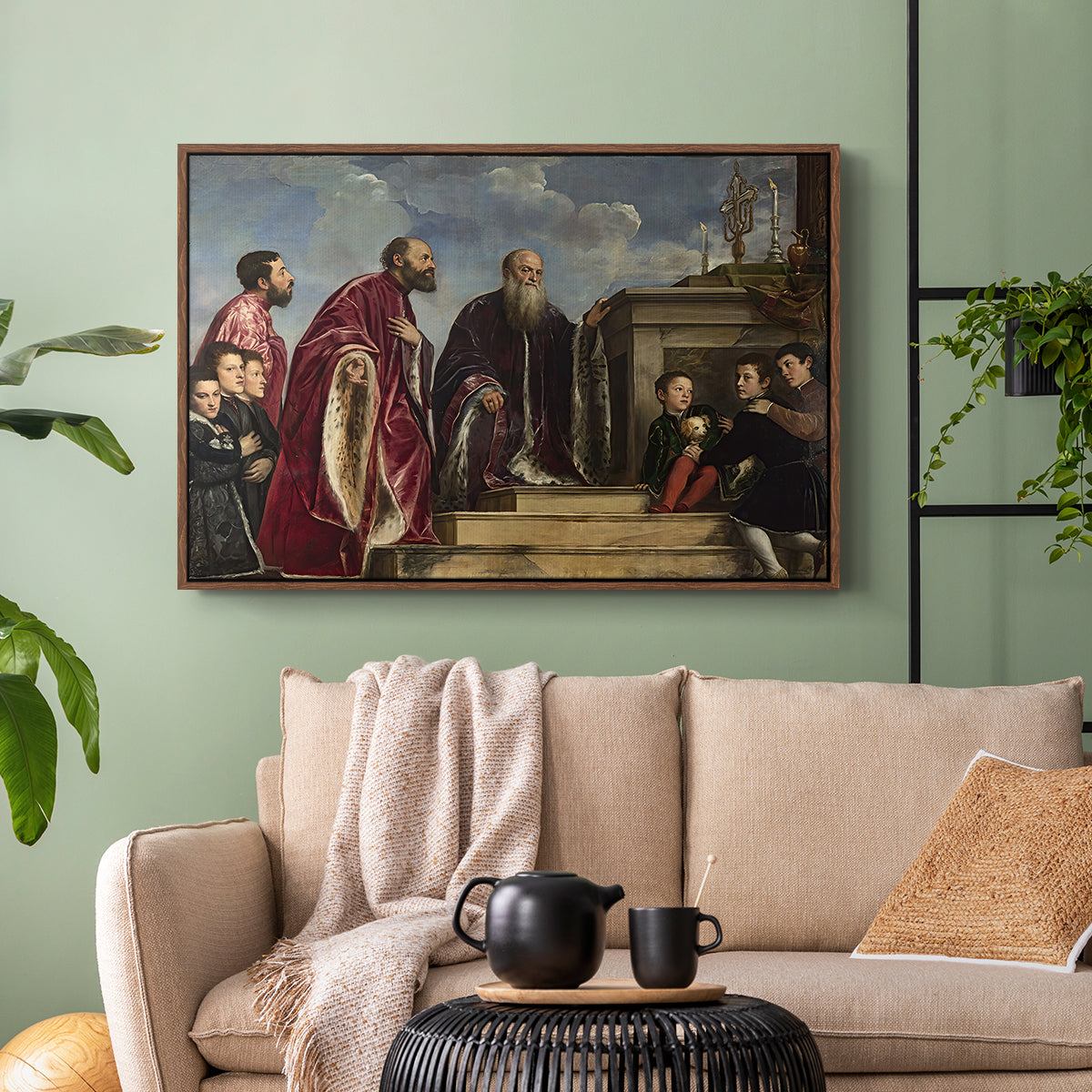 The Vendramin Family Venerating a Relic of the True Cross, c. 1540-1545 - Floater Framed Canvas Print