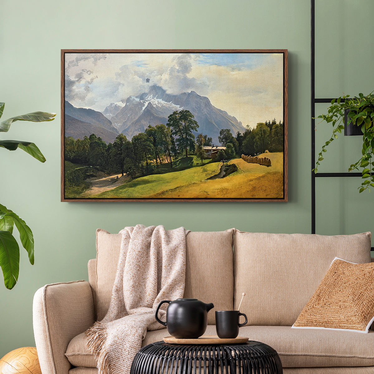 Mountains in Berchtesgaden - Floater Framed Canvas Print