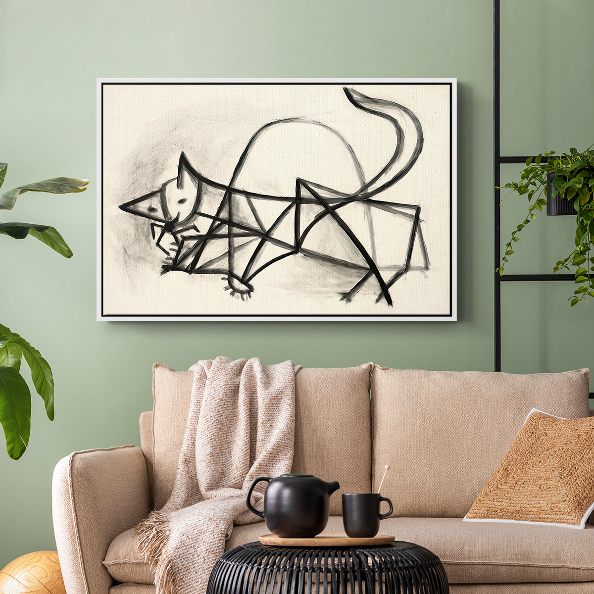 Study of a Cat (Étude de chat), 1946 - Floater Framed Canvas Print