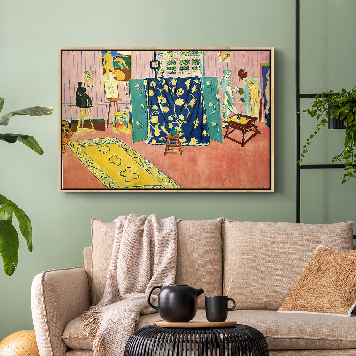 The Pink Studio (L'Atelier Rose), 1911 - Floater Framed Canvas Print